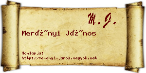 Merényi János névjegykártya