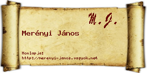 Merényi János névjegykártya
